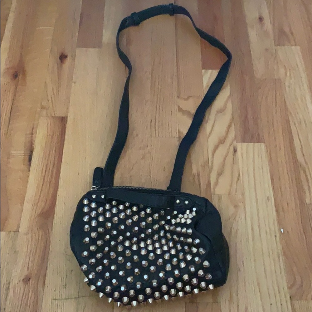 Gold Studded Black Capsule Satchel